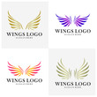 Set of Luxury Wings Logo Design Vector Template. Icon Symbol. Illustration