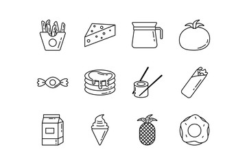 Wall Mural - bundle of nutritive food set icons