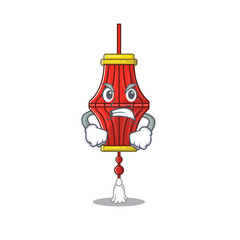 Poster - mascot of angry chinese paper lanterns cartoon character style