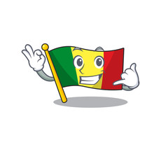 Wall Mural - Call me cute flag mali mascot cartoon style