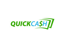 Quick Cash Wordmark Logo With Letter S As Dollar String $ And Paper Money