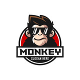 Fototapeta Fototapety na ścianę do pokoju dziecięcego - cool monkey logo design vector illustrator