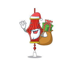 Wall Mural - Santa with gift Chinese paper lanterns Cartoon character design