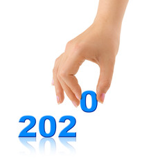 Sticker - Numbers 2020 and hand