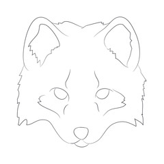 Wall Mural - fox portrait vector illustration, line drawing, wild world