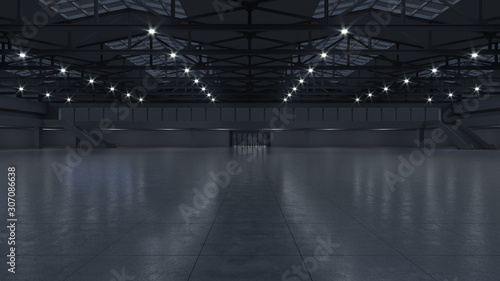 Cuadros en Lienzo 3D render of empty exhibition space