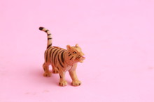 Tiger Toy In Color Background