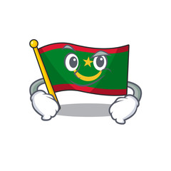 Canvas Print - Flag mauritania mascot cartoon style with Smirking face