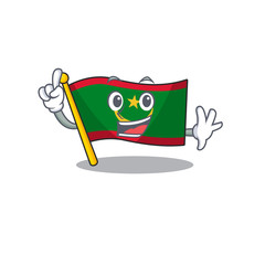 Poster - Finger flag mauritania in mascot cartoon character style