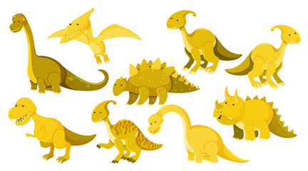  Large set of different types of dinosaurs