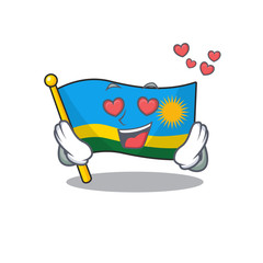 Poster - falling In love Happy cute flag rwanda cartoon design