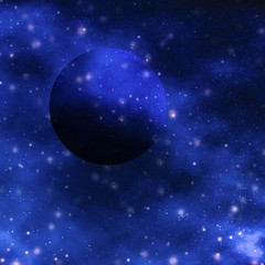 Wall Mural - stars, planet and galaxy in cosmos universe, space and time travel science background