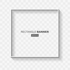 Wall Mural - White Abstract Square Banner Template with Flat Design Shadow