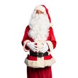 © Krakenimages.com - Middle age handsome man wearing Santa Claus costume and beard standing smiling and laughing hard out loud because funny crazy joke with hands on body.