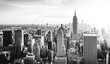 canvas print picture - New York City Skyline in schwarz weiß