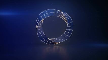 Wall Mural - twisted blue ring with illuminating edges. futuristic technology or science fiction concept. seamles