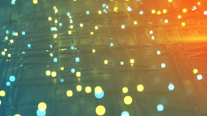 Wall Mural - cubic matrix of digital big data. array of glowing cubes. futuristic technology concept. seamless lo