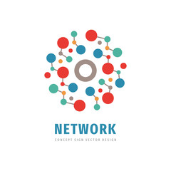 Computing network - vector logo design. Technology concept sign. Electronic digital chip symbol. 
