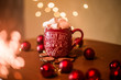 marshmallows Christmas cup with lights
