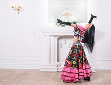 Singer Of The Gypsy Dance In Traditional Costume.