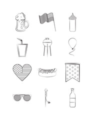 Canvas Print - bundle of usa set icons