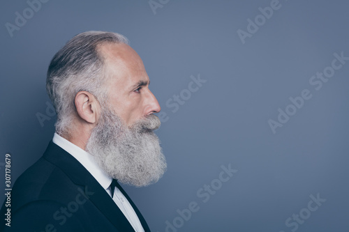 Close Up Profile Side View Portrait Of His He Nice Attractive