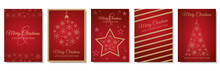 Merry Christmas And Happy New Year Cards Vector Set Collection
