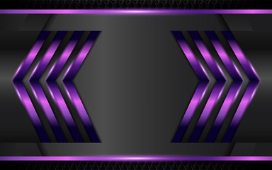 Abstract metallic purple and black frame design innovation technology concept layout background. Vector template for use element cover, banner, wallpaper, presentation, flyer