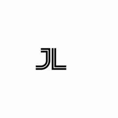 Wall Mural - Initial outline letter JL style template	