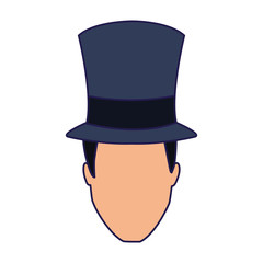 Canvas Print - man with top hat icon, flat design