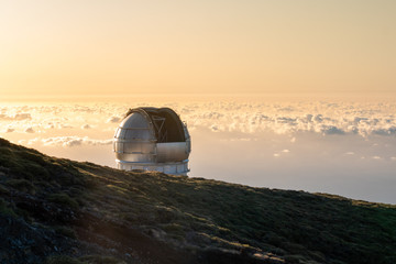 Wall Mural - view of observatories from top of roque de los muchachos, la palma