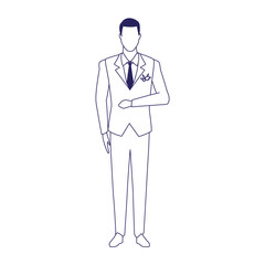 Wall Mural - Avatar groom icon, flat design