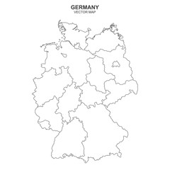 Wall Mural - political map of germany isolated on white background