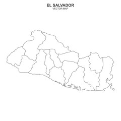  political map of El Salvador on white background