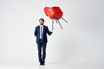 Wall Mural - man with red balloon