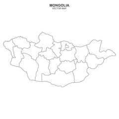  vector map of Mongolia on white background