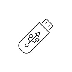 Wall Mural - usb drive - minimal line web icon. simple vector illustration. concept for infographic, website or a
