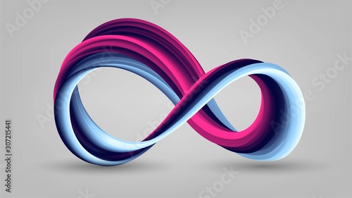 Photographie Colorful infinity sign with stripes, gradient swirling ring