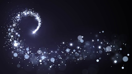 Wall Mural - Background with a flying star and silver dust, sparkling spiral
