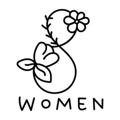 Wall Mural -  Woman Logo Drawing 