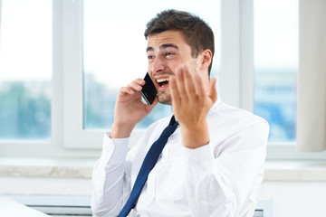 Poster - businessman talking on phone