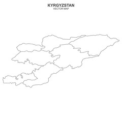  political map of Kyrzyzstan isolated on white background