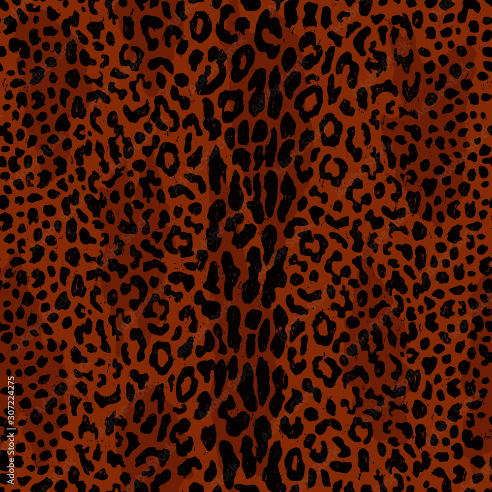 WILD CAT LEOPARD SKIN SEAMLESS REPEAT PATTERN TEXTILE BACKGROUND Stock ...