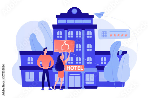 Fotografía Business people with thumb up for modern trendy lifestyle hotel