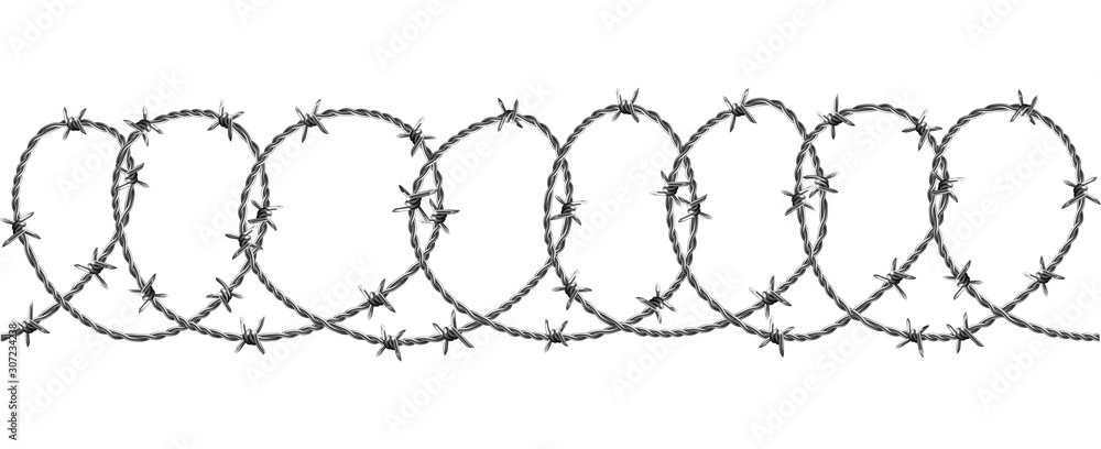 Barbed Wire Security Fence Seamless Pattern Vector. Modern Flexible ...