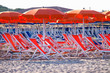 Beach in italian tirrenean coastline,Tuscany, Marina di Grosseto, Castiglione Della Pescaia, Italy