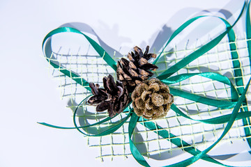 Wall Mural - Christmas abstract photo. Christmas decoration with small design elements. Happy 2020 New Year!