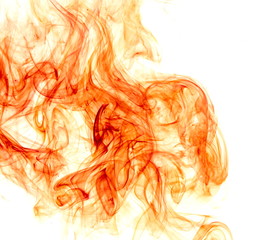 Red smoke on white background