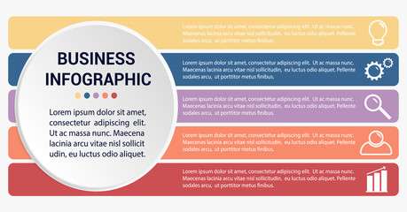 Sticker - Business infographic template.