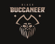 Pirate modern mascot logo. Buccaneer emblem design editable for your business. Vector illustration.